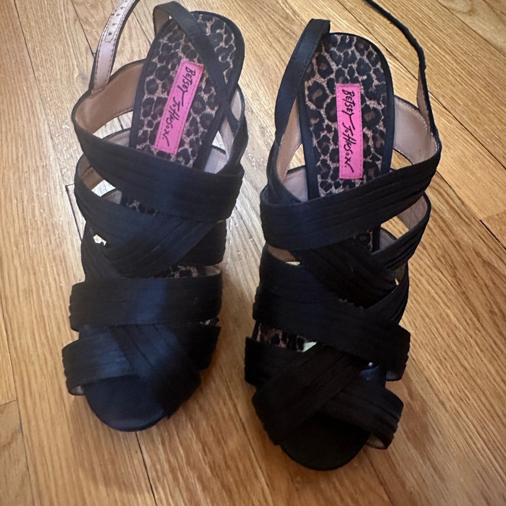 Betsey johnson black sandals.